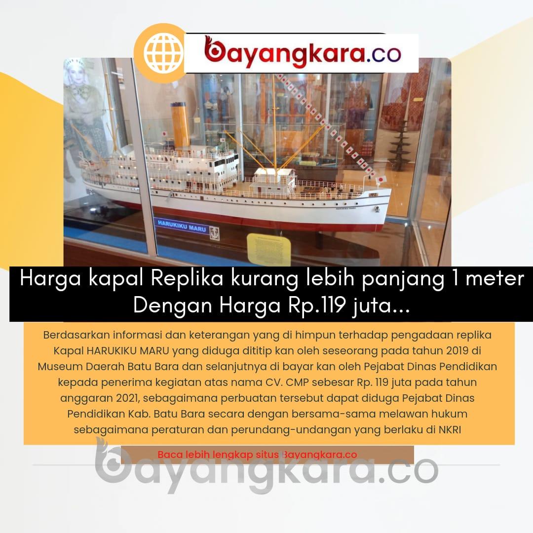 Diduga Korupsi Pengadaan Replika Kapal Ratusan Juta T. A 2021, Plt Kadisdik Batu Bara dan Kabid Budaya Ketika Di Tanyak Wartawan Kadis dan Kabid Bungkam