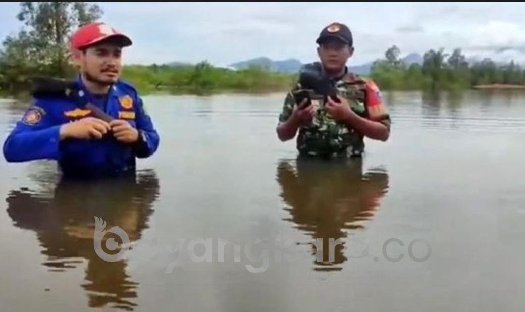 Banjir di Jalan Raya Ketapang Kalbar Makin Tinggi, Kendaraan Tak Lagi Bisa Melintas