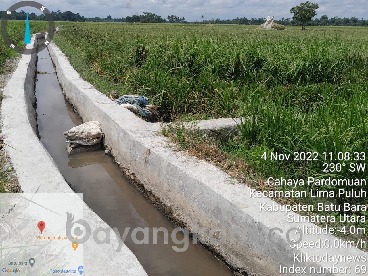 Dugaan Oknum Perangkat Desa Cahaya Pardomuan Menggunakan Sisa Material Pemerintah Untuk Batas Sawah Pribadinya.