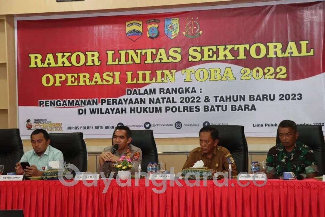 Jelang Operasi Lilin Toba 2022, Kapolres Batu Bara Bersama Forkopimda Kabupaten Batu Bara Gelar Rakor Lintas Sektoral.