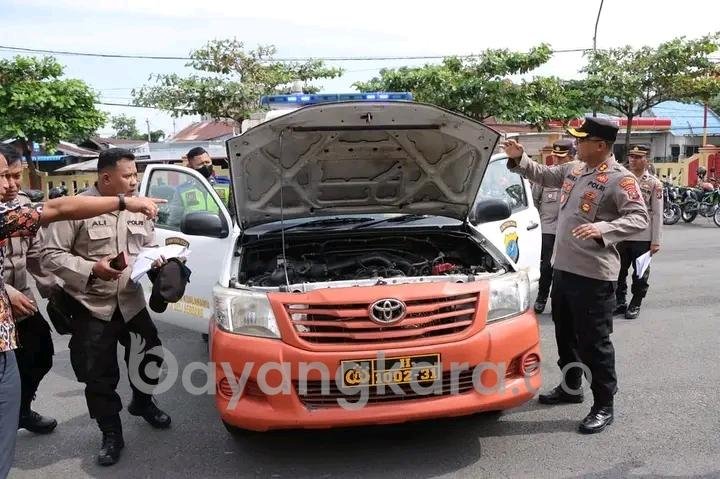 Wakapolresta Deli Serdang Pimpin Giat Pengecekan Kendaraan Dinas Polsek Jajaran