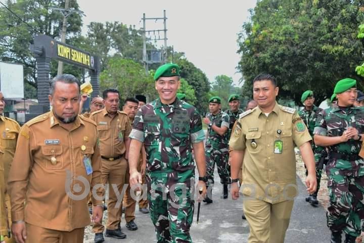 Bupati Dan Wakil Bupati Labura Didampingi Sekda, Sambut Kunker Danyonif 126/KC 7 RR ke Kompi Senapan B Damuli.