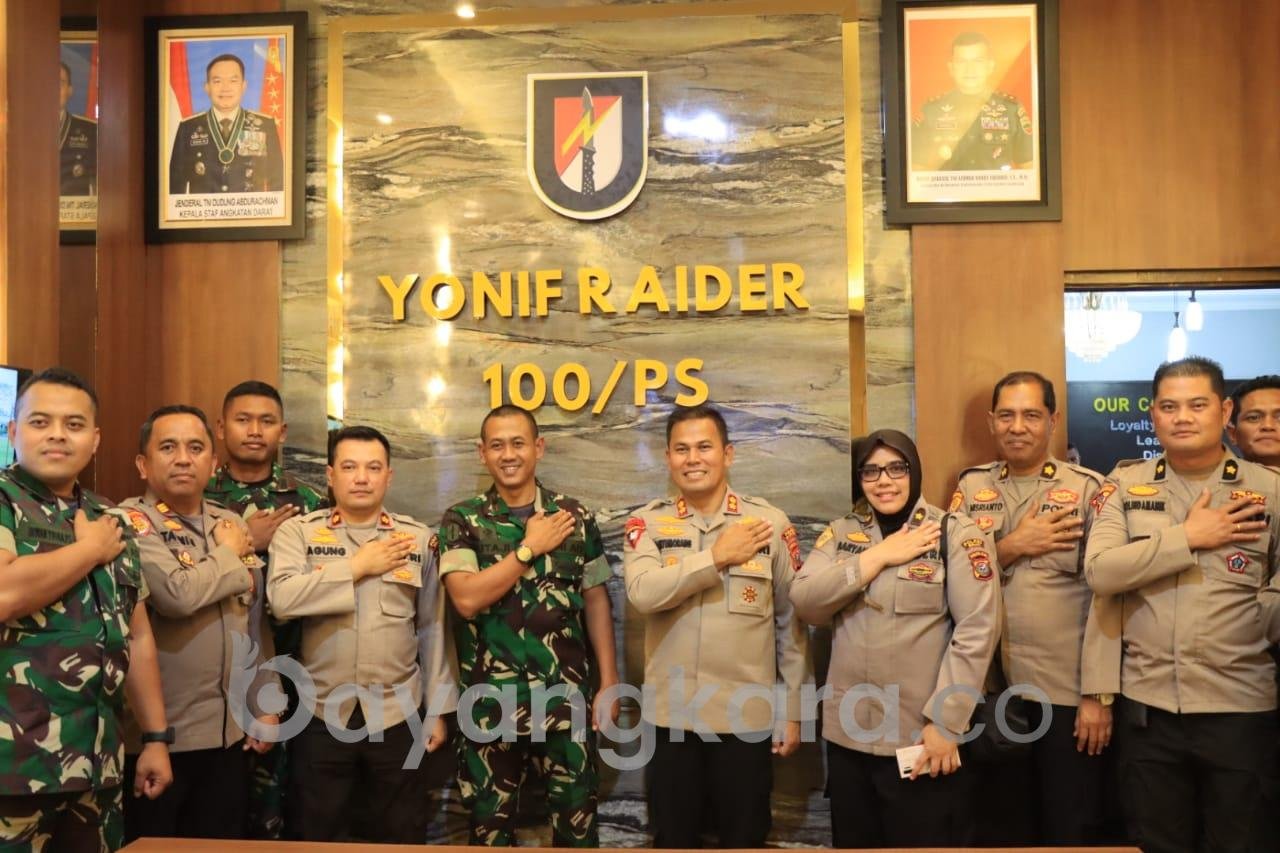 Sinergitas TNI – Polri, Kapolres Binjai Kunjungi Mako Batalyon Raider 100/PS
