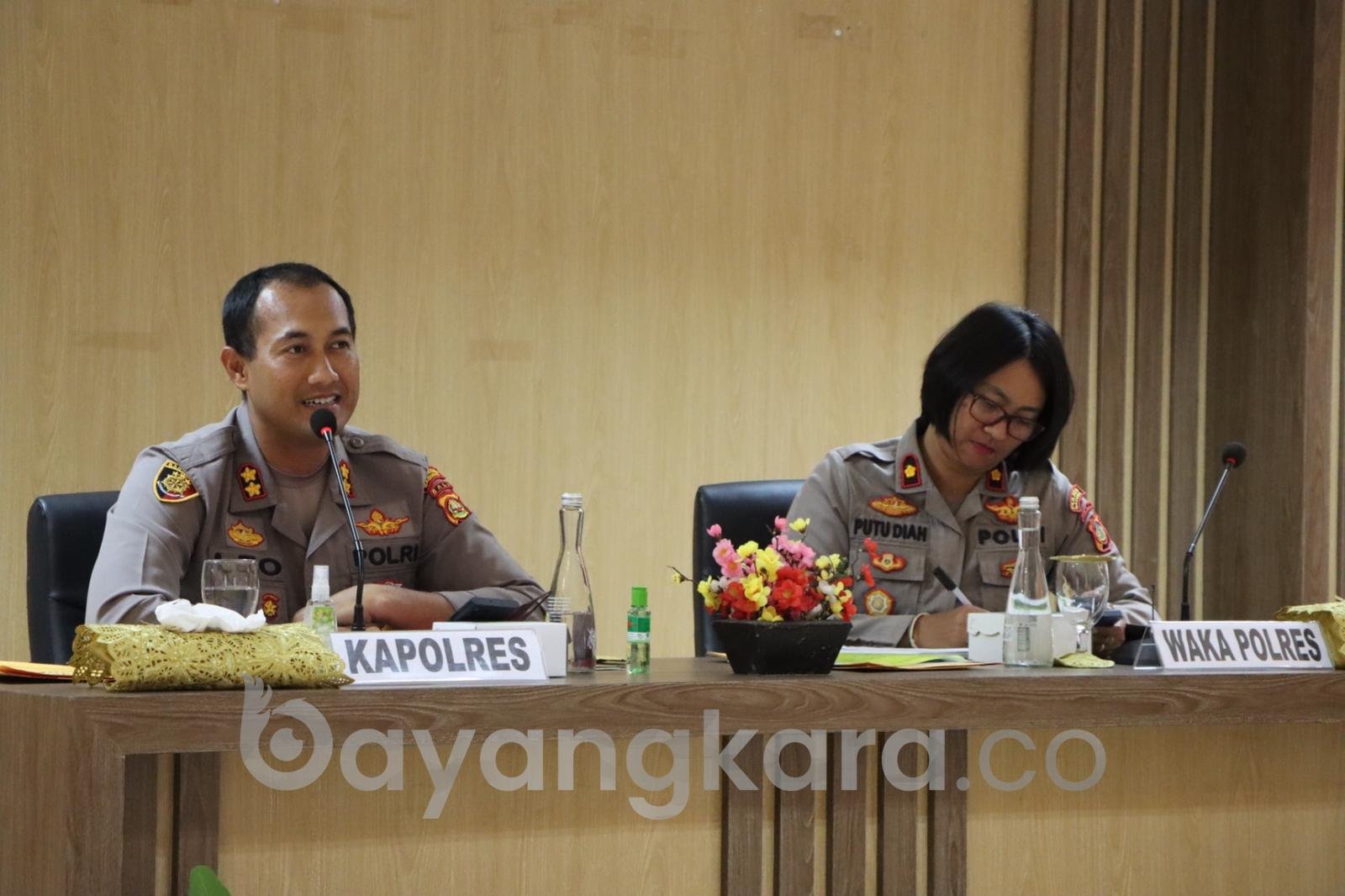 Kapolres AKBP Leo Dedy Defretes Pimpin Anev Situasi Kamtibmas Polres 