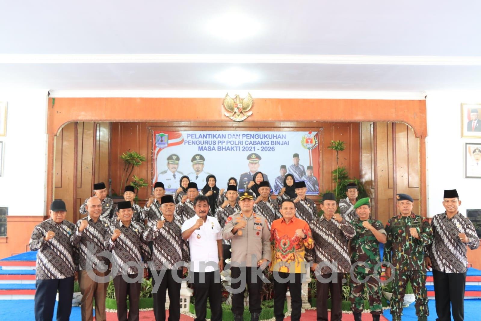 KAPOLRES BINJAI LANTIK PENGURUS PERSATUAN KELUARGA BESAR PURNAWIRAWAN POLRI