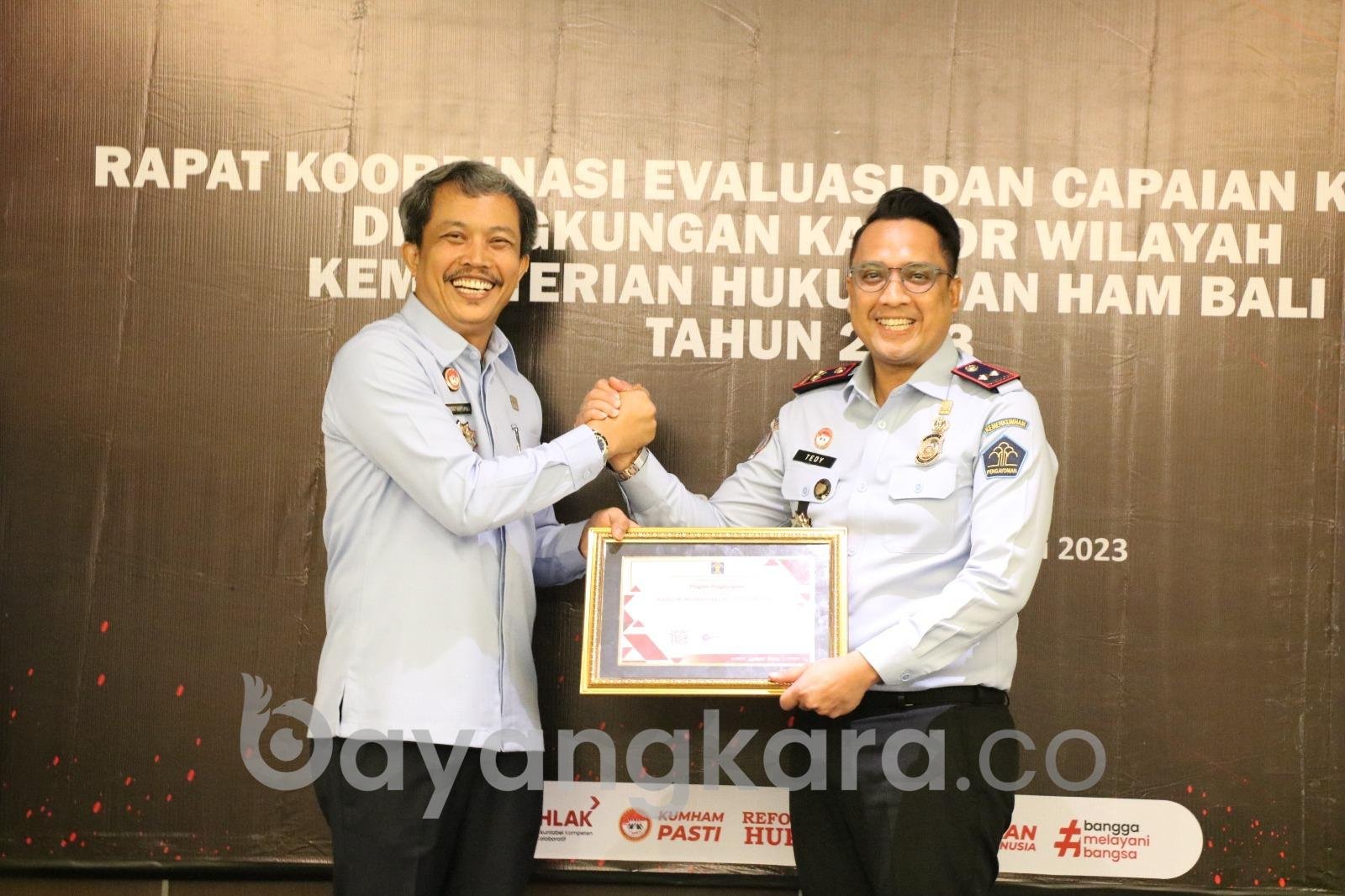 DORONG PENINGKATAKAN KINERJA SERTA JUNJUNG TINGGI NILAI-NILAI INTEGRITAS, KAKANWIL KEMENKUMHAM BALI BUKA KEGIATAN RAPAT KOORDINASI EVALUASI DAN CAPAIAN KINERJA T.A 2022