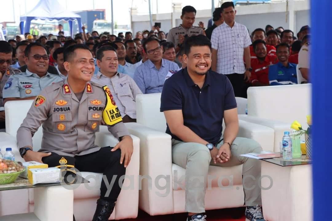 Kapolres Belawan Dampingi Walikota Medan Kampanye Penerapan Single Truck Identification Data (STID)