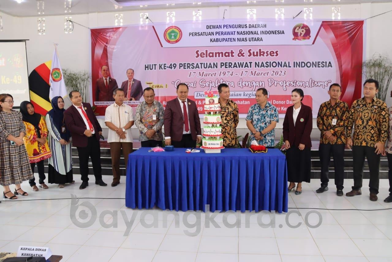 AKSI DONOR DARAH MELALUI DPD PPNI KABUPATEN NIAS UTARA SEKALIGUS PERAYAAN HUT KE-49 PERSATUAN PERAWAT NASIONAL INDONESIA DI KABUPATEN NIAS UTARA