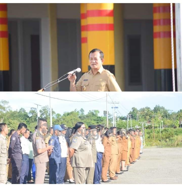 PEMERINTAH KABUPATEN NIAS UTARA MELAKSANAKAN APEL PAGI BERSAMA.