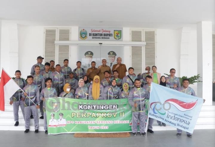 Target 8 Emas di PEPARPROV-II, Bupati Darma Wijaya Lepas 20 Atlet NPC Sergai