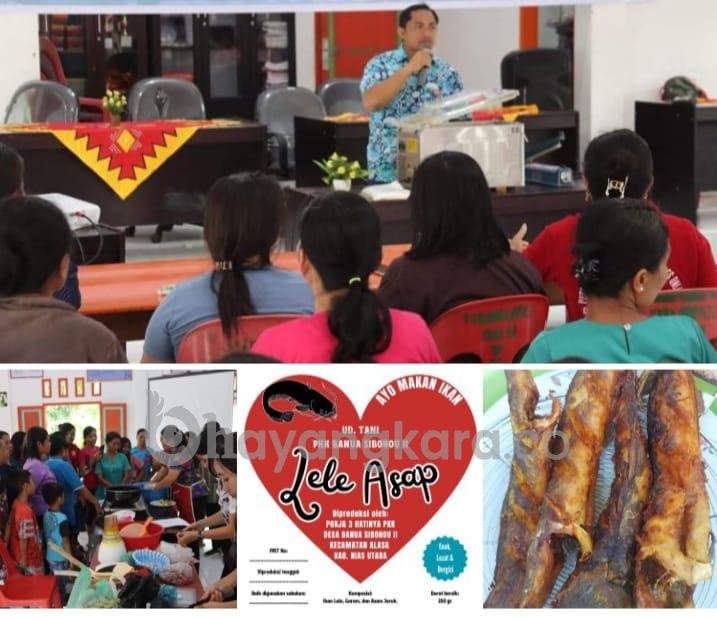 KEPALA DINAS PERIKANAN KABUPATEN NIAS UTARA MELAKSANAKAN PELATIHAN PENGOLAHAN DAN PENGEMASAN PRODUK LELE ASAP, LELE BUMBU KUNING DAN ABON IKAN LELE.