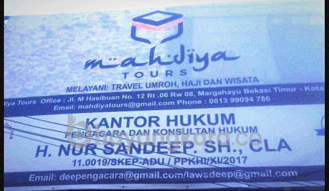 Tokoh Pengacara Muda H.Nur Sandeep, SH.CLA Buka Cabang Di Lokasi Jalan Mayor Madmuin Hasibuan Marhgahayu Bekasi Timur.