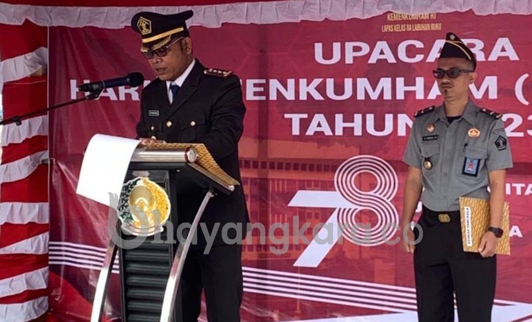Pelaksanaan Upacara HDKD ke-78 Tahun 2023 pada Lapas Kelas II A Labuhan Ruku Kanwil Kemenkumham Sumut.