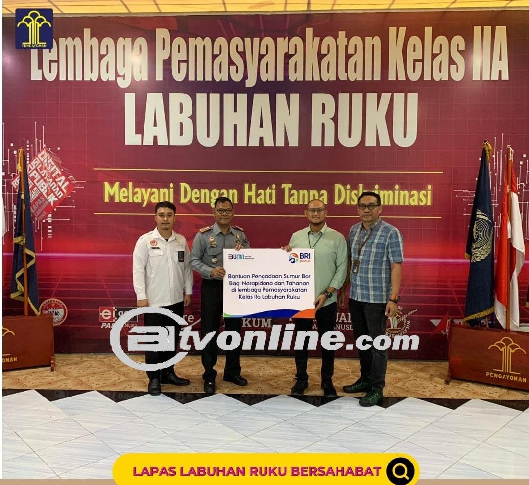 Lapas Kelas II A Labuhan Ruku Kanwil Kemenkumham Sumut Terima Bantuan Sumur Bor dari Bank BRI Cabang Kisaran – Asahan