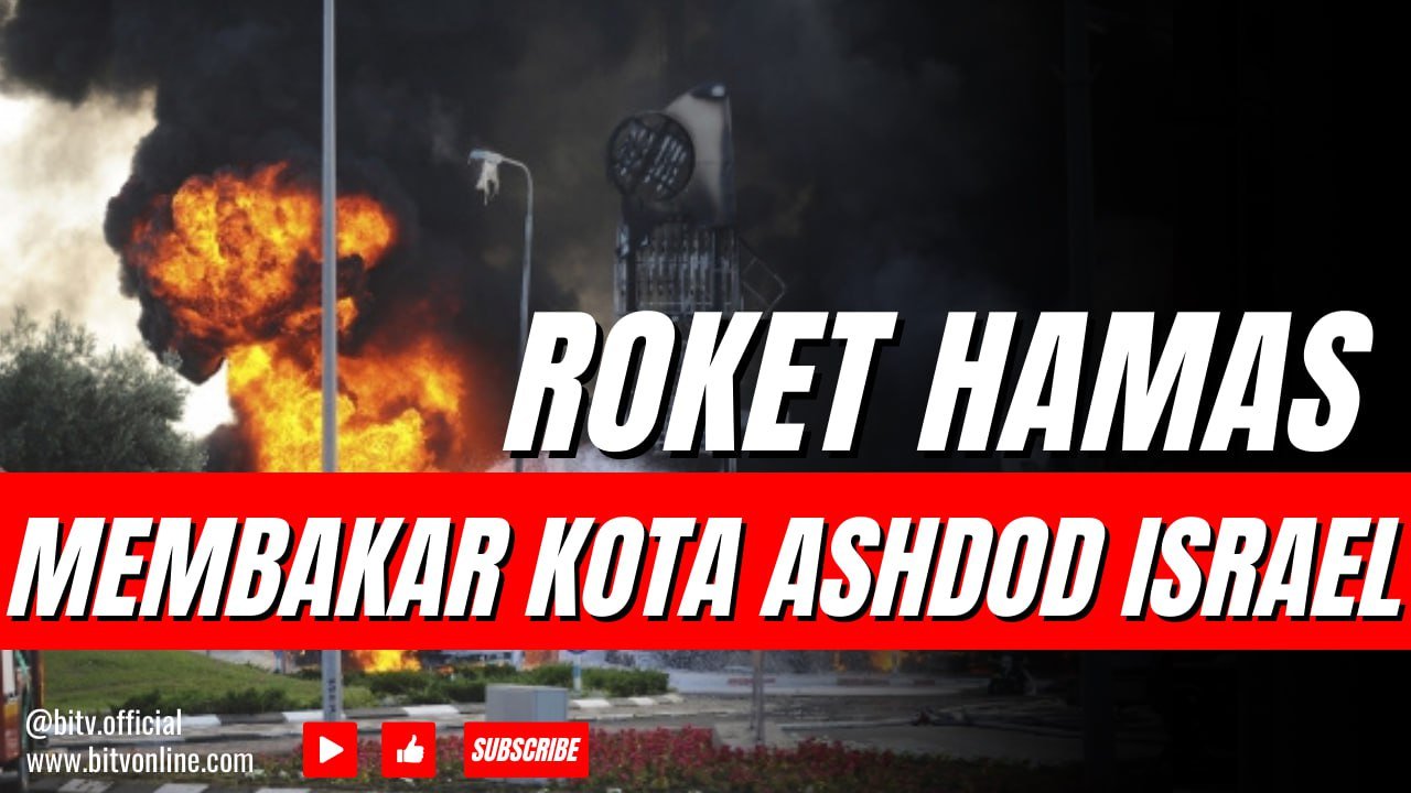 Serangan Roket Hamas Membakar Kota Ashdod Israel