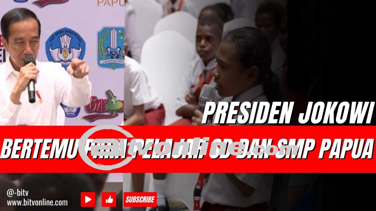 Momen Presiden Jokowi Bertemu para Pelajar SD dan SMP Papua