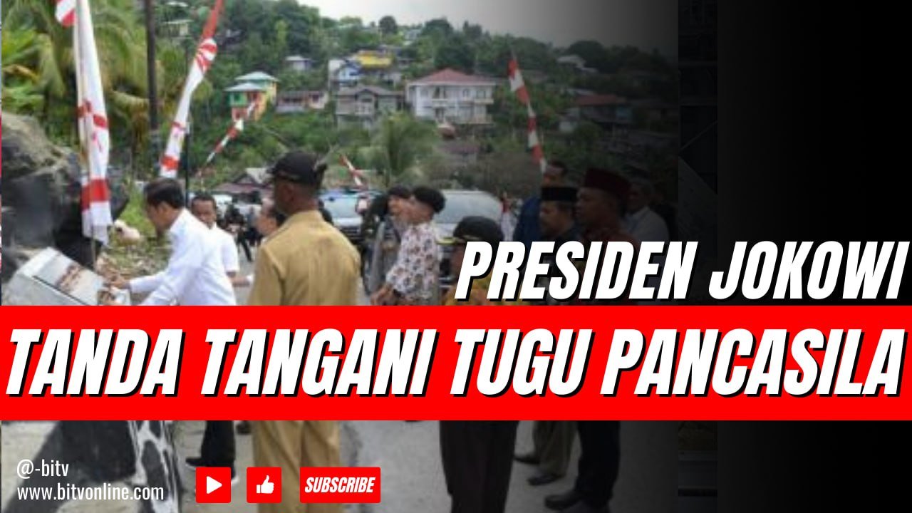 Momen!Presiden Jokowi Tanda Tangani Tugu Pancasila Kampung Tanama Fakfak