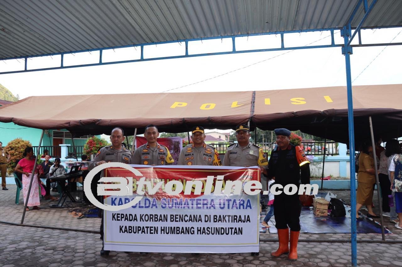 Kapolres  Salurkan Bansos Kapolda Sumut berupa 600 Kotak Makanan kepada Korban Simangulampe
