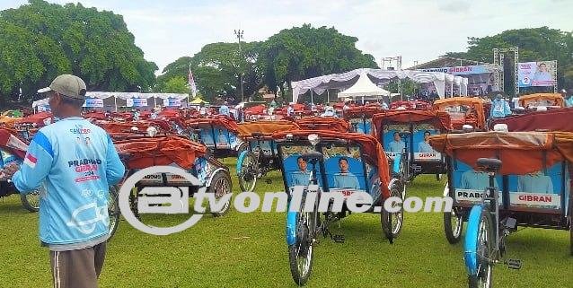 Pertama di Dunia, Becak Listrik Diluncurkan oleh TKN Prabowo di Madiun