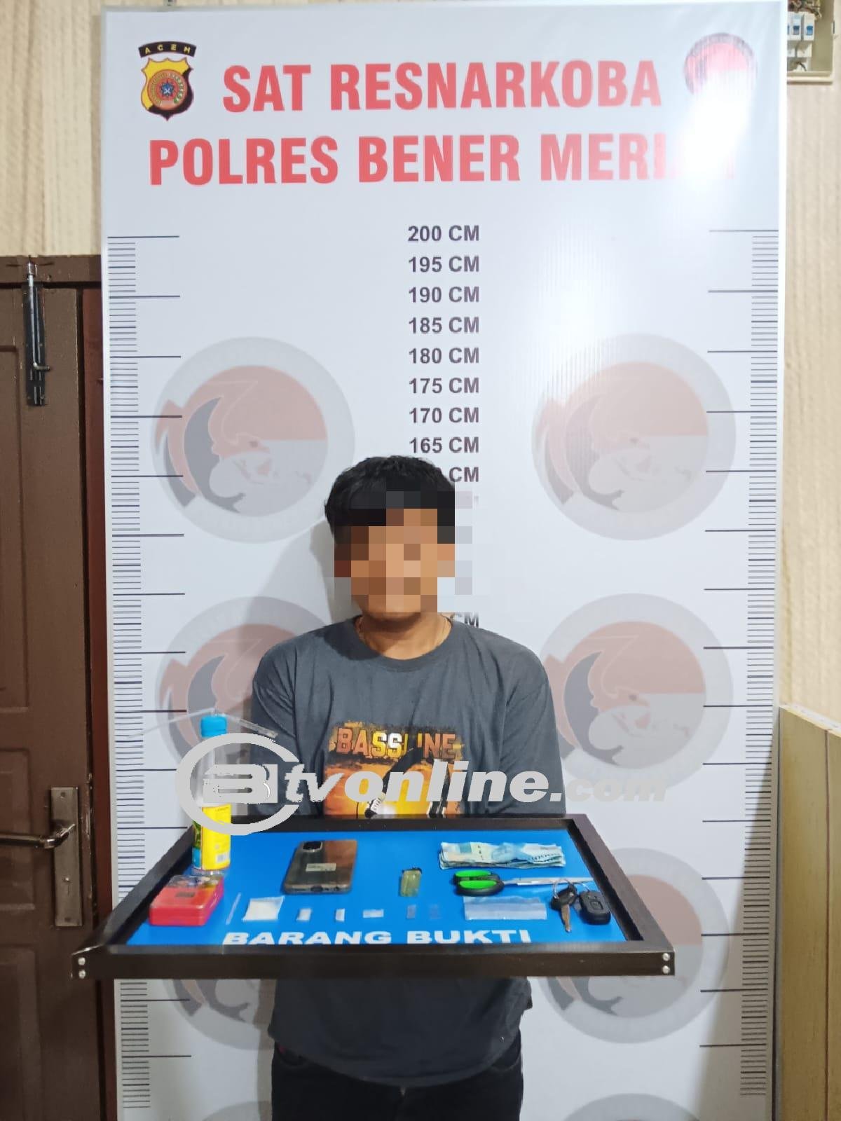 Polres Bener Meriah Amankan Satu Orang Pelaku Diduga Penyalahguna Narkotika Jenis Sabu