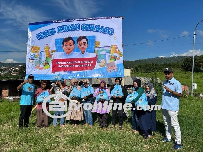 Barisan RFG Gelar Sembako Murah di Batu, Kampanyekan Program Prabowo-Gibran