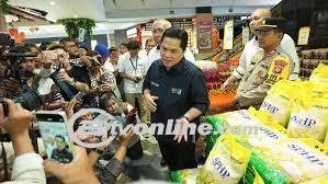 Erick Thohir Sebut  Beras di Toko Ritel Sudah Penuh