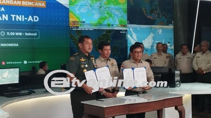 BNPB dan TNI AD Teken MoU Kesiapsiagaan Penanggulangan Bencana di Tanah Air