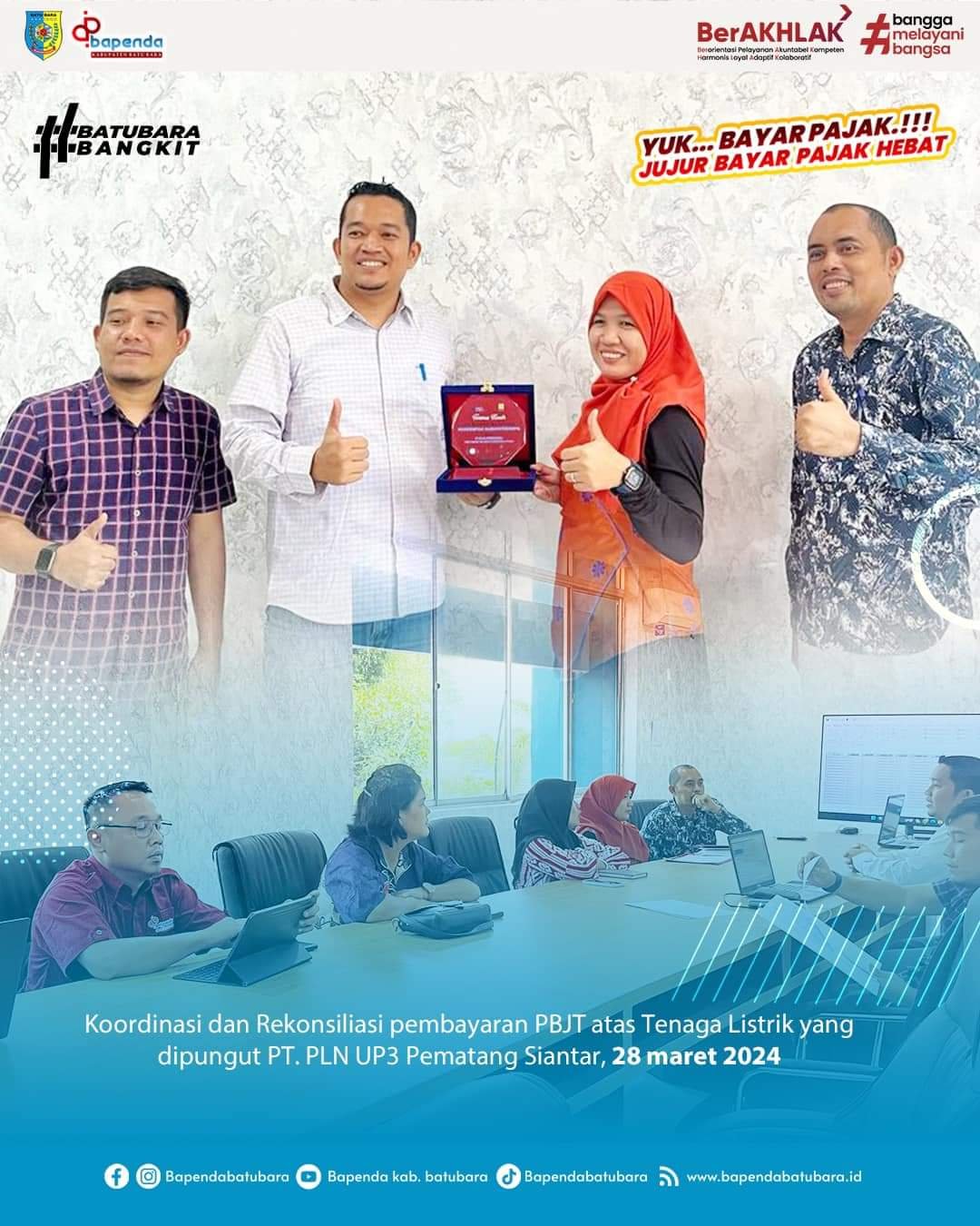 Koordinasi dan Rekonsiliasi Pembayaran PBJT atas Tenaga Listrik oleh PT. PLN UP3 Pematang Siantar