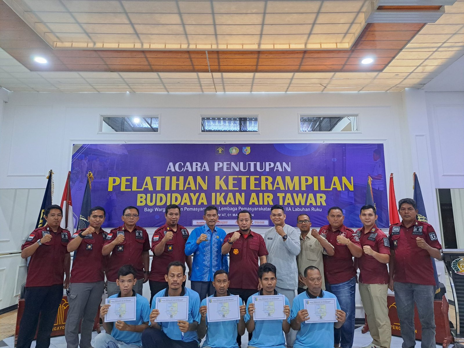 Penuh Rasa Bangga, Kalapas Labuhan Ruku Resmi Tutup Kegiatan Pelatihan Keterampilan Budidaya Ikan Air Tawar