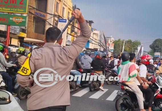 Kapolresta Bogor Kota Membubarkan Konvoi Motor Diduga Gangster