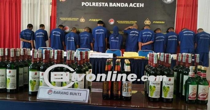 Polisi Gagalkan Peredaran Miras, 11 Penjual Ditangkap di Aceh Jelang dan Selama Ramadan