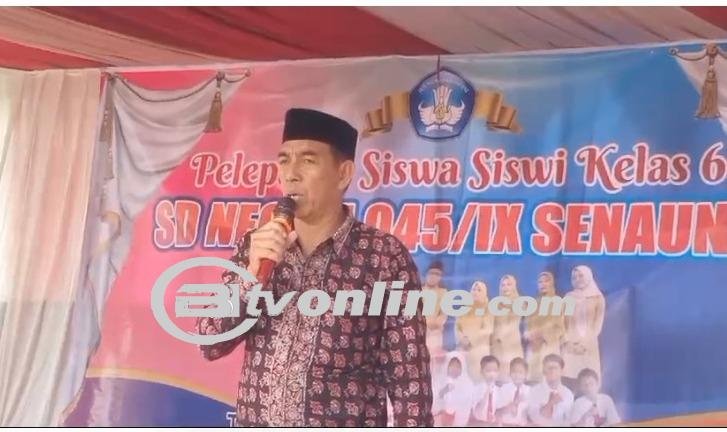 Pelepasan siswa siswi kelas 6 SD Negeri 045/ IX Senaung Tahun ajaran 2023/2024