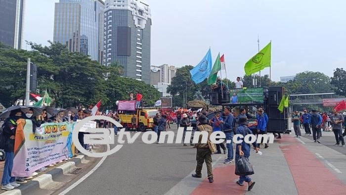 May Day 2024, Suara Buruh Bergema di Patung Kuda,Jakarta Pusat