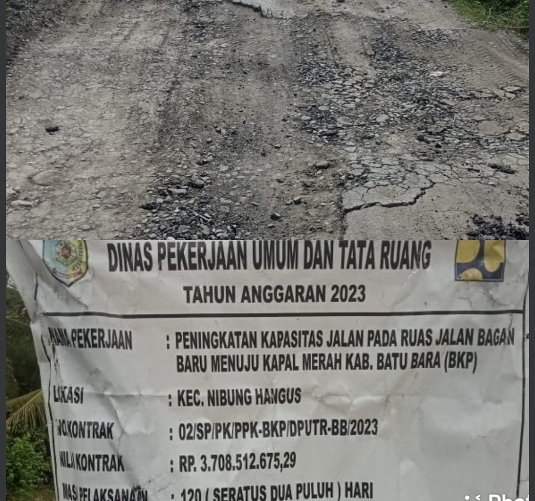Lapor Pak Presiden! Jalan Baru Dibangun Sudah Hancur, Masyarakat Nibung Hangus Kabupaten Batu Bara Sumatra Utara Kecewa Berat