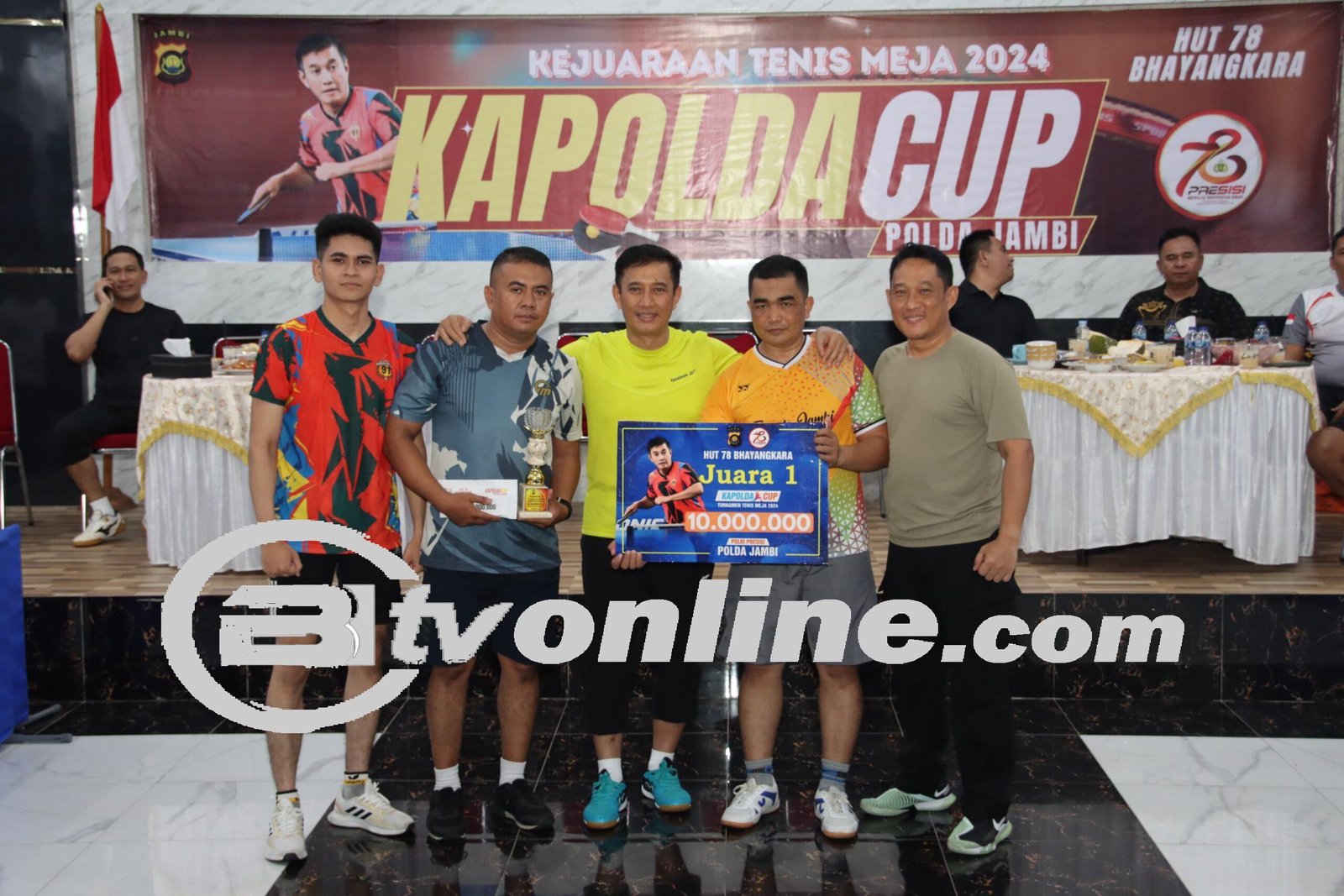 Polresta Jambi Raih Juara 1 Kejuaraan Tenis Meja 2024 Kapolda CUP.