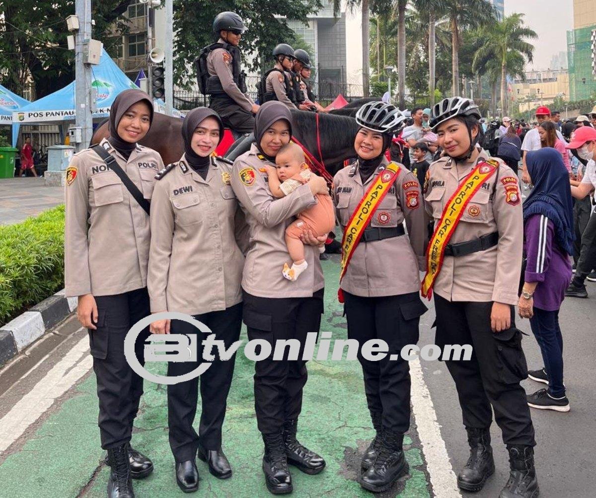 Polwan Polres Metro Jakarta Pusat Amankan Car Free Day, Ciptakan Lingkungan Aman dan Nyaman