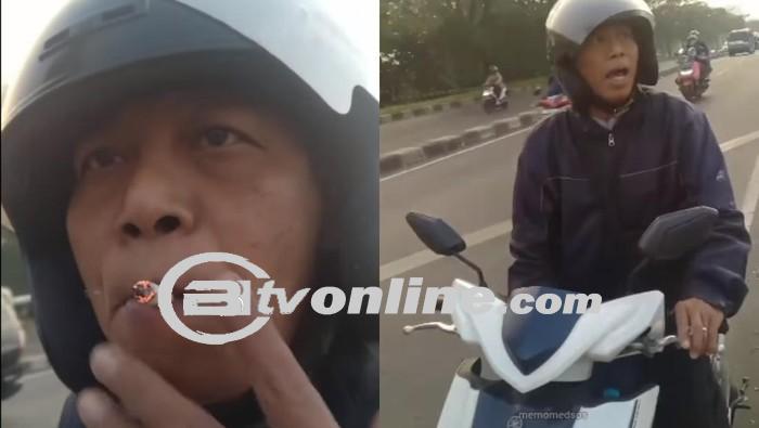 Viral! Pemotor di Bandung Ini Tidak Terima Ditegur Karena Merokok Sambil Berkendara!