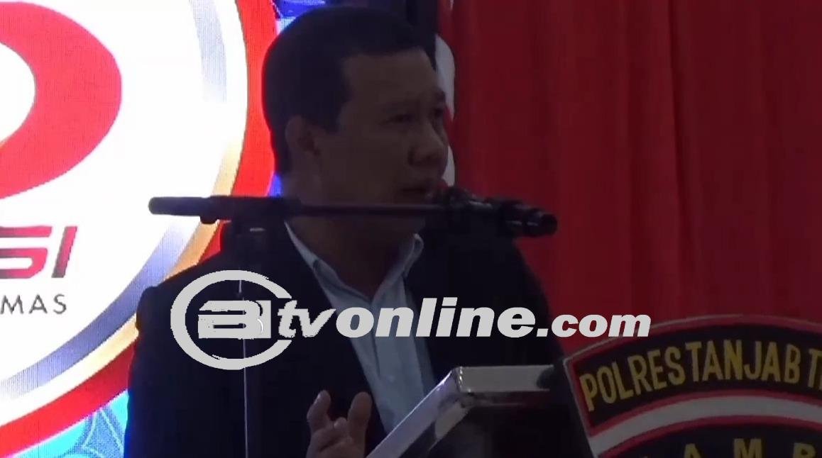 Bupati Romi Hariyanto Hadiri Upacara HUT Bhayangkara ke-78 di Polres Tanjab Timur