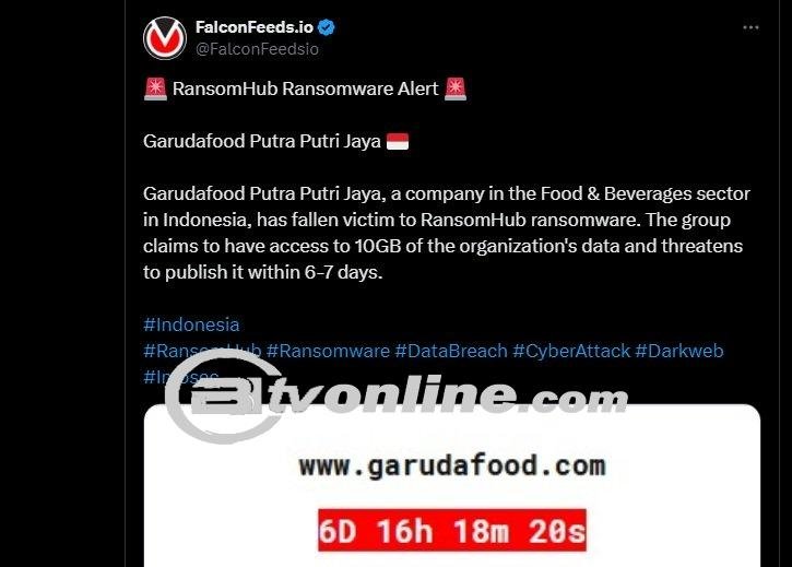 Kena Ransomware! Data Salah Satu Perusahaan Makanan dan Minuman Terbesar di Indonesia Bocor ke Publik!
