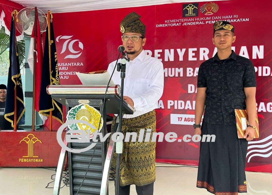 Puncak Peringatan HUT RI ke-79, Lapas Labuhan Ruku Kanwil Kemenkumham Sumatera Utara Gelar Upacara