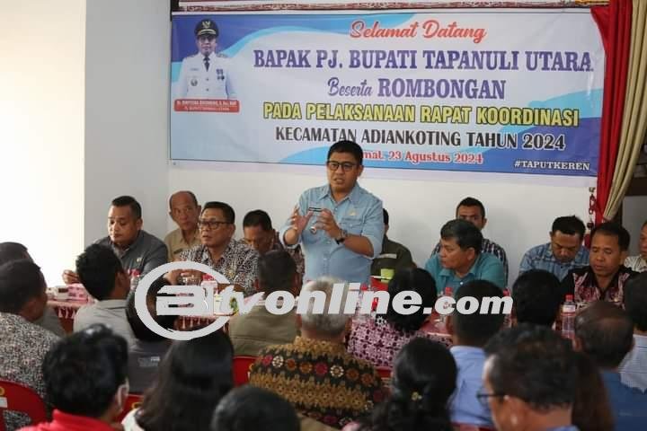 Pj Bupati Taput Pimpin Rakor Kecamatan Di Adiankoting Tahun 2024