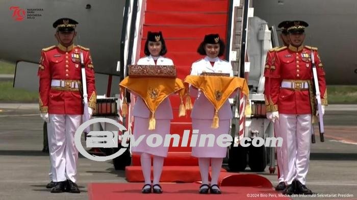 Bendera Pusaka Tiba di IKN Untuk Upacara HUT ke-79 RI