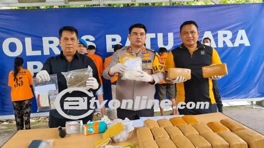 “Polres Batu Bara Ungkap Kasus Narkoba Besar: Amankan Sabu, Ganja, dan Ekstasi”