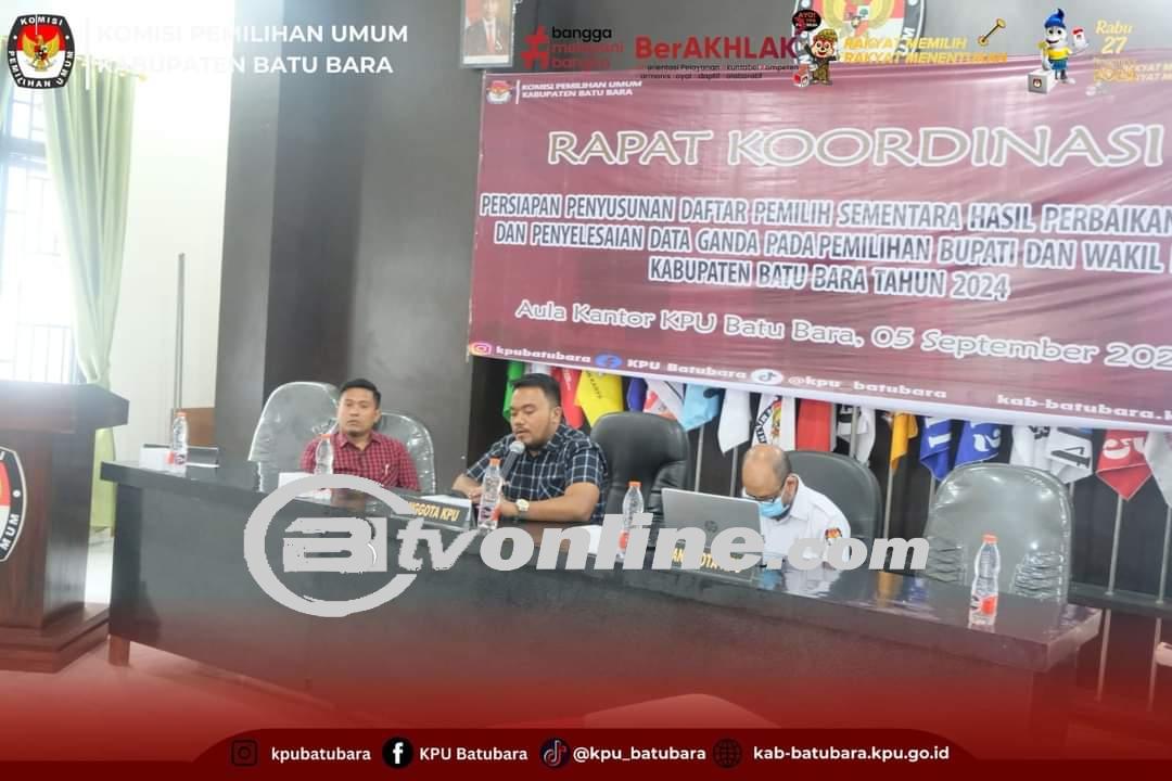 KPU Batu Bara Adakan Rapat Koordinasi: Persiapan DPSHP dan Penyelesaian Data Ganda untuk Pilbup 2024