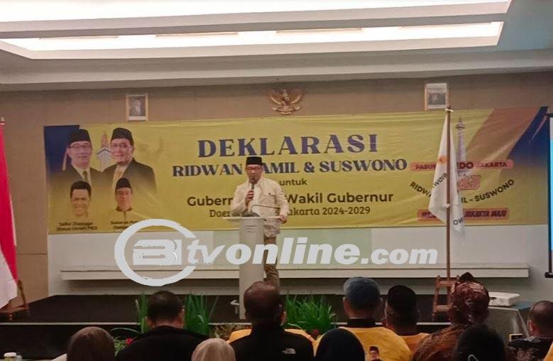 Ridwan Kamil Kenalkan Ketua Tim Sukses di Deklarasi Relawan Pasukan RIDO Jakarta