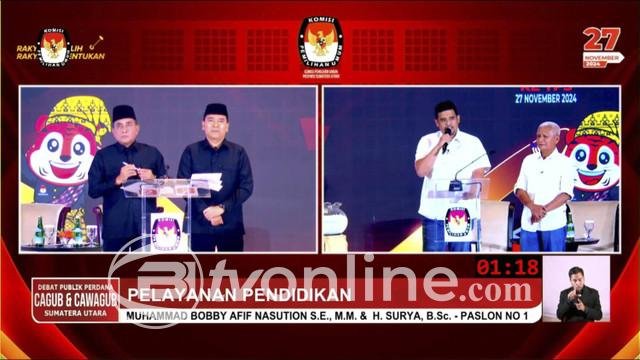 Jubir Edy Rahmayadi: Performa Bobby Tak Sebanding dengan Calon Gubernur Lain dalam Debat Perdana