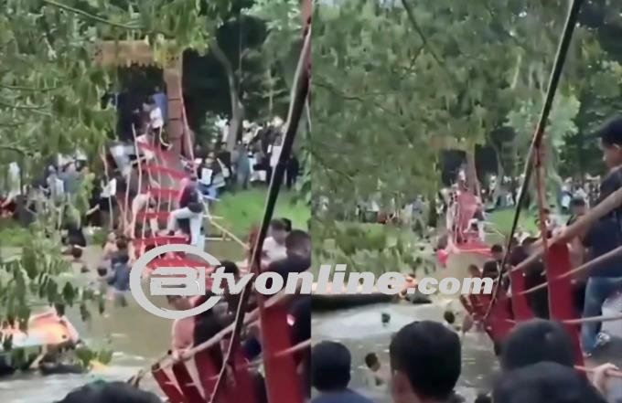 Kronologi Ambruknya Jembatan di Taman Cadika Medan, Diduga Over Kapasitas!