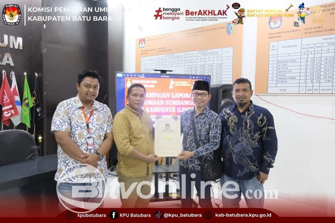 KPU Kabupaten Batu Bara Gelar Penyampaian Laporan Penerimaan Sumbangan Dana Kampanye
