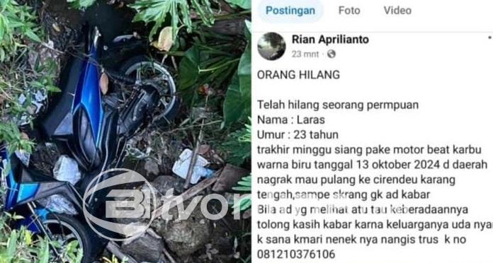Hilang 4 Hari, Gadis Cantik Ditemukan Tewas Tertindih Motor di Selokan di Sukabumi!