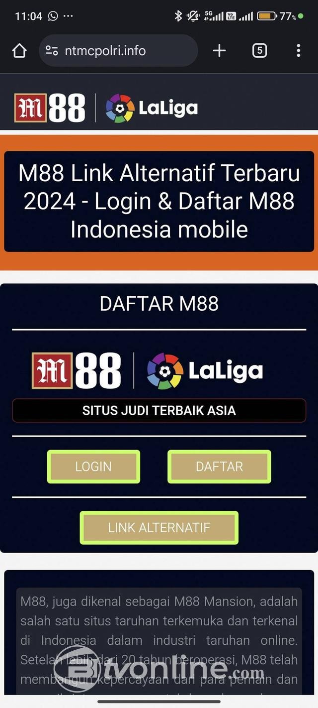 Situs NTMC Polri Diduga Diretas, Menampilkan Laman Judi Online